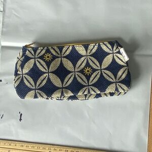 Japanese Style Geometric Print Zipper Pouch Small Bag Cosmetic Bag